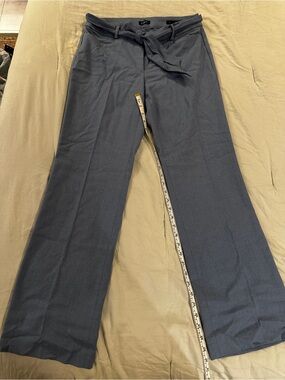 LOFT Slate Blue Tie-Waist Wide-Leg Pants